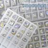 Cristal Azul Luz de Luna uña diamante joyería al por mayor flash amor rectangular mariposa Oval uña Vidrio fondo puntiagudo Pedrería