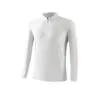 Camiseta transfronteriza de media cremallera para hombre, cuello alto, base blanca, camiseta de manga larga personalizada, ropa para hombre con un toque de lujo ligero y alta gama