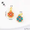 Pingente de Flor Fresca, Moderno e Versátil, Novo Pingente de Rosa Esmaltado Chinês, Pingente Personalizado de Trevo de Quatro Folhas Azul Queimado
