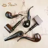 Pipa de Ébano Estilo Mixto Mango Curvo Recto Flauta de 9 mm Flauta de 3 mm Accesorios para Boquillas de Cigarrillo para Hombre