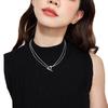 Collar Minimalista de Estilo Cool con Hebilla Ot para Mujer, Moderno y Versátil, Elegante Cadena de Clavícula de Doble Capa, Cadena de Cuello Nicho Estilo Ins