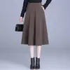 Falda casual de moda estilo coreano, línea A acampanada para mujer, nueva de otoño 2026, de cintura alta, adelgazante, para ir al trabajo, con caída