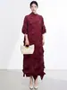 Exportar vestido largo de talla grande, corte holgado, para mujer, con un toque de alta gama, que disimula las imperfecciones del cuerpo, elegante y versátil, elegante vestido Issey Miyake