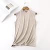 Camisola Modal de Verano para Mujer sin Mangas con Cuello Medio Alto Camiseta Base Estilo Coreano Ajustada Interior Estilo Occidental Top para Mujer