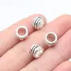 9.7X8.5X5.8Mm 1.05g Plata Antigua Accesorios para Joyería DIY Hecho a Mano Cuentas de Agujero Grande Cuentas Espaciadoras