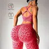 Conjunto Esportivo de Yoga Sem Costura Costas Cruzadas para Mulheres Conjunto de Duas Peças Fitness Esportivo Lazer para Mulheres Que Pode Ser Usado Fora