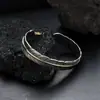 Pulseira de Pena com Padrão de Grama Tang Vintage para Homens, Design Criativo da Moda, Pulseira Aberta Envelhecida, Acessório Simples e Único da Moda