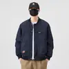 Chaqueta bomber para hombre, chaqueta estilo béisbol para primavera y otoño, moderna y versátil, chaqueta de trabajo simple estilo americano casual, ropa de moda para hombre