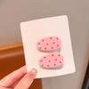 Pinza para el pelo pequeña rosa de lunares linda para niños, pinza de pico de pato sin pelo para bebé, pinza simple para el flequillo de la cabeza, todo a juego