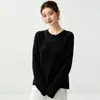 Textura de punto delicada_Suéter de cachemira con jacquard hueco de cuello redondo Otoño e Invierno para mujer Patrón de diamantes francés Suéter de punto suelto, suave y esponjoso