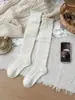 Calcetines de Mujer Youjiaxiu para Otoño e Invierno, Calcetines Gruesos de Punto Hueco con Relieve de Cachemira Cálida, Calcetines Largos Holgados Adelgazantes
