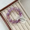 Pulsera de Lazo con Perlas Moradas Suaves Estilo Francés, Sencilla, Ligera, Lujosa, de Aspecto Elevado, Joyería de Pulsera Personalizable para Apilar para Mujeres