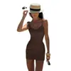 Nuevo Traje de Baño de Comercio Exterior Estilo Europeo y Americano, Sexy Espalda Descubierta, Push-Up para Bustos Pequeños y Grandes, Traje de Baño de una Pieza con Falda que Cubre el Vientre para Mujer, Conjunto de Dos Piezas