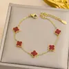 Pulseira de Trevo de Quatro Folhas Liso 10mm, Colar de Emenda Tricolor, Joia Simples de Concha Cinco Flores de Aço Titânio de Luxo Leve