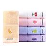 Toalla infantil Jieliya de algodón puro absorbente para el hogar con estampado de frutas de dibujos animados, toalla facial para bebé de jardín de infantes, toalla de baño