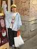 Calça Pantalona Floral para Meninas Coleção Primavera 2026 Listrada Macia Amiga da Pele Drapeada Solta Elegante Casual Tendência