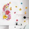 Fanxi FX-B118 - Pegatinas decorativas de pared con plumas de colores y flores de dibujos animados para la entrada del dormitorio infantil