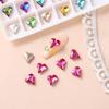 Atacado do Fabricante Coração de Pêssego Torto Fundo Pontiagudo Cristal Diamante Vidro Strass DIY Roupas Capa de Celular Adesivo Nail Art Joias de Diamante