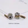Cuentas Espaciadoras Cuadradas Incrustadas Bicolor de Plata del Tíbet, Cuentas de Barril Multi-Tesoro, Nube de Plata Antigua Accesorios para Joyería DIY Estilo Chino