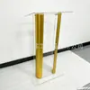 [Personalizado] Bsl404 Atril de Acrílico Dorado y Aluminio Podio de Sacerdote Podio de Anfitrión Podio para Conferencias Comerciales