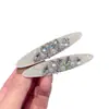 Pinza para el pelo con forma de corazón de perla de cristal estilo coreano, pinza para flequillo deslumbrante de alta resistencia, pinza de pico de pato de lujo ligero, accesorio para el cabello