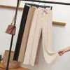 Pantalones de pierna ancha de seda helada para mujer, pierna recta, verano, finos, cintura alta, caída, ajustados, holgados, casuales, pantalones para mujer de comercio exterior
