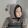 Gorro de Lana para Bebé Estilo Coreano Gorro de Elfo para Niños y Niñas en Otoño e Invierno Gorro de Punto Cálido para Protección de Orejas Estilo Occidental Retro Gorro de Mago