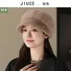 Beret de Pelo de Coelho Espesso com Bico de Pato Elegante de Luxo Leve para Meia-Idade e Idosos Chapéu Quente à Prova de Vento para Uso Externo Feminino