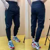 Pantalones Jogger Rayados Transpirables de Moda para Hombre, Delgados de Verano, Moda Juvenil, Simples, Elegantes, de Gama Alta, Ajustados, Casuales