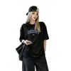 Nueva Camiseta de Moda para Mujer Verano 2026, Manga Corta, Corte Holgado, Estampado Estilo Americano, Cuello Redondo, Top Versátil para Mujer