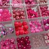 Rosa Barbie Liga de Cerâmica Acrílico Contas Pintadas à Mão Contas de Arroz Pulseira DIY Acessórios de Joias Feitos à Mão