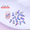 Asas com Fundo Pontiagudo, Diamantes para Manicure Brilhantes, Diamantes de Formato Especial, Joias de Diamante de Cristal de Vidro Colorido, Acessórios para Unhas, Atacado Transfronteiriço