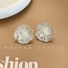 Aretes de Fuegos Artificiales Estilo Frío, Diseño Nicho Femenino de Alta Gama, Estilo Personalizado, Aretes de Flor de Perla Plateada a la Moda