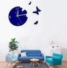 Venta al por mayor de fábrica nuevo reloj de mariposa 3D estéreo pegatinas de pared reloj pegatinas de pared de espejo reloj decoración del hogar DIY