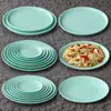 Vajilla Imitación Porcelana Melamina Plato Verde Mate Plato Imitación Porcelana Comercial Plato Comida Rápida Plato para Platos Salteados Fríos Plato para Arroz con Tapa