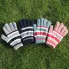 Guantes de Punto Cálidos de Moda Rayados Otoño e Invierno Estilo K Nuevos para Exteriores Resistentes al Frío de Dedos Completos Venta Directa de Fábrica