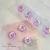 Donas Redondas de Colores Goteando Aceite Cuentas de Vidrio Pulsera Hecha a Mano DIY Cadena para Teléfono Móvil Material Accesorios de Joyería