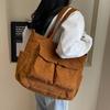 Bolso de pana Bolso tote para mujer Gran capacidad Otoño e invierno Se puede llevar cruzado 2024 Nuevo Bolso de hombro versátil Clase de viaje