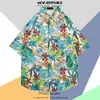 Camisa Floral Retro Vintage Estilo Hong Kong, Manga Corta Estilo Tailandés-Hawaiano, Camisa Holgada Elegante y Fresca
