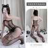 Comércio exterior sexy sexy lingerie cruz flor oca jacquard suspender meias boate uniforme malha macacão meias atacado