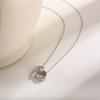 Colgante de doble anillo asimétrico de plata esterlina S925, estilo lujoso, de alta moda, con temperamento, cadena de clavícula para mujer, transfronterizo europeo y americano.