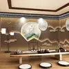 Nuevo estilo chino parrilla sala de té sala de estar fondo papel tapiz paisaje flores y pájaros mural artístico medicina tradicional china masaje recolección de oídos tienda papel tapiz