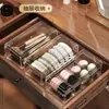 Caja de Almacenamiento Transparente Dividida para Cosméticos, Esponja para Maquillaje, Cepillo, Peine, Tocador, Esponja de Maquillaje, Caja Organizadora a Prueba de Polvo para Lápiz Labial, Habitación de Estudiantes