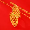 Anillo de mujer con apertura festiva de oro arena vietnamita en forma de abanico, chapado en cobre, oro de 24 k, accesorios con explosiones transfronterizas europeas y americanas.