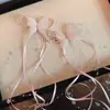 Ballet de Ensueño ~ Pinza para el Cabello Larga con Borla de Mariposa y Perlas de Cinta Retro Francesa para Mujer, Dulce Accesorio para el Cabello Estilo Ballet