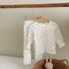 Conjunto Coreano de Ropa de Casa para Niños Otoño e Invierno, Ropa Interior Térmica, Pijama, Tejido Cepillado, Clase A, Defectos Menores por Defecto, Sin Devoluciones ni Cambios