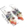 Pendientes de Cristal Natural Popular Europeo y Americano Pendientes de Borla Yoga DIY 7 Colores Pendientes Largos para Mujer