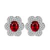 Collar y pendientes con colgante de flor de seis piezas de diamantes de lujo de 18 quilates chapados en vivo de celebridades en línea, traje de joyería TIKTOK