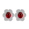 Celebridade on-line banhado ao vivo 18k luxo diamante completo de seis peças flor anel brincos pingente colar jóias terno TIKTOK