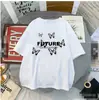 Camiseta de pele de camarão estampa de borboleta camiseta masculina estampa de personagem série escura estilo gótico europeu e americano estilo europeu e americano